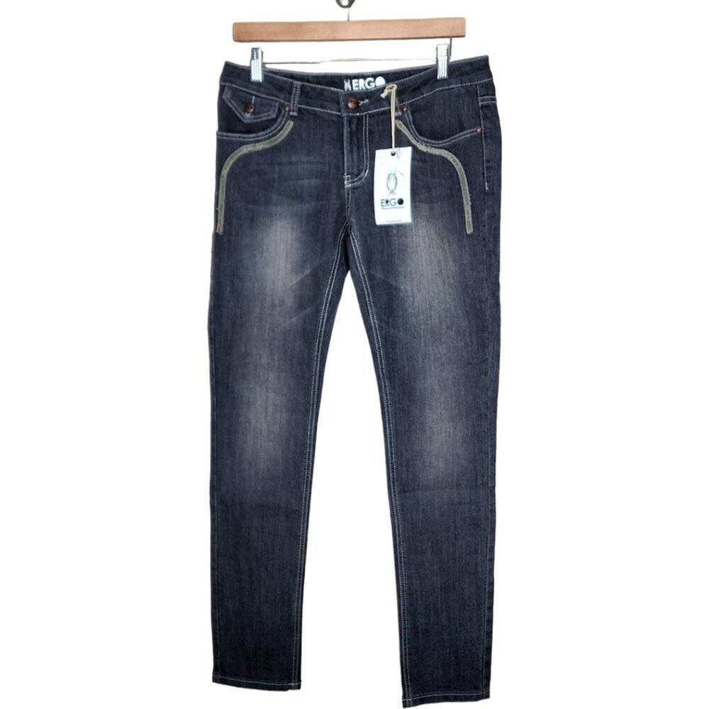 Ergo Wise & Ruthless Jacklyn Skinny Distressed Jeans Black Size 30